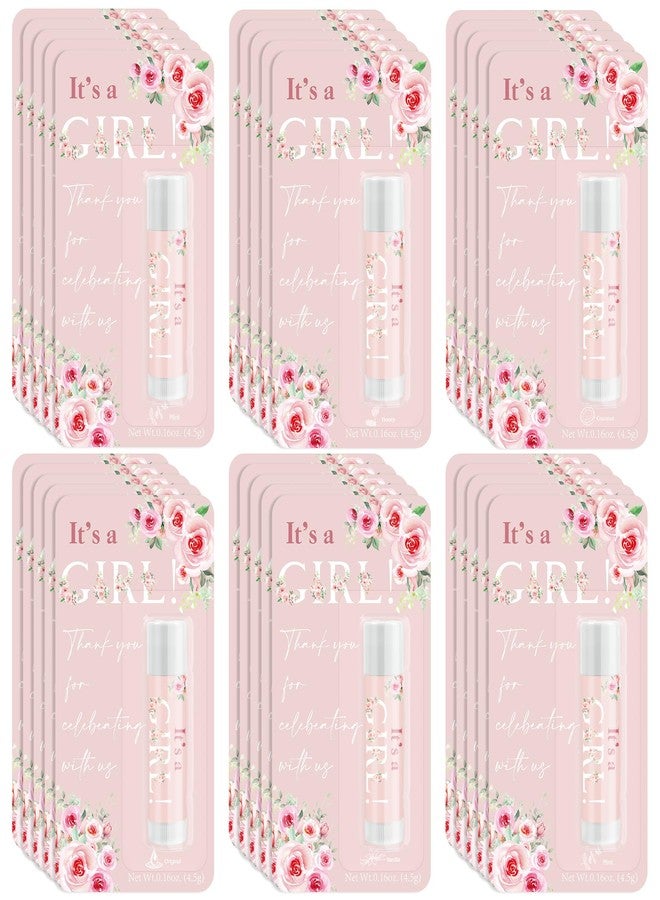 Kuabiz 30 Pack It's a Girl Gifts Lip Balms Rose Girl Party Favors Bulk for Guests Gender Reveal Games Winners Prizes Birthday Souvenirs Gift Bags Stuffers Lip Sticks for Chapped Lips - Image 1